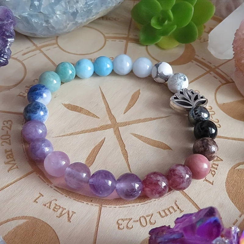1pc/Anxiety Relief Affirmation Beaded Stretch Bracelet Healing Spiritual Bracelet Peace, Tranquility, Self-Love, Calm Jewelry