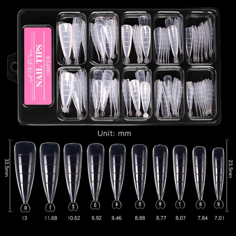 100 Pcs Poly Nail Gel Quick Building Mold Tips Nail