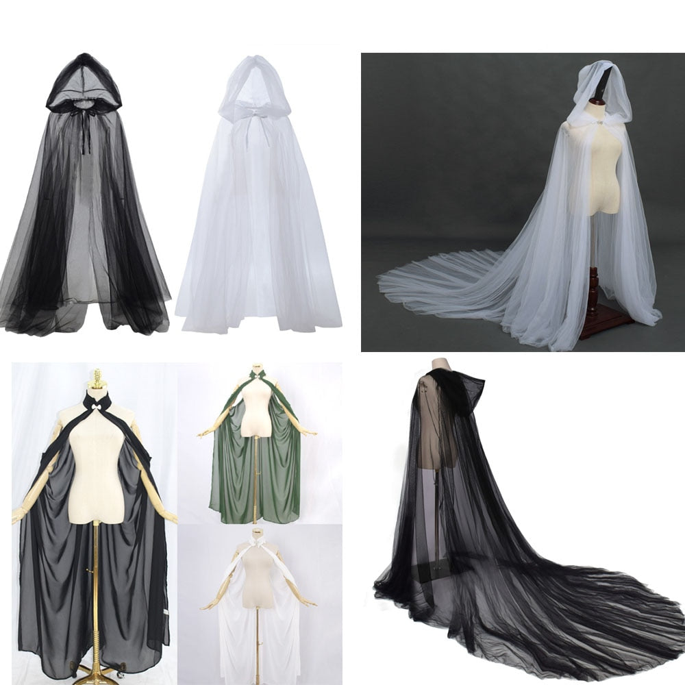 Women's Gothic Hooded Cloak Dress with Corset, Adult Cosplay Party Costume  Medieval Hooded Robe Cape Dress with Hood 