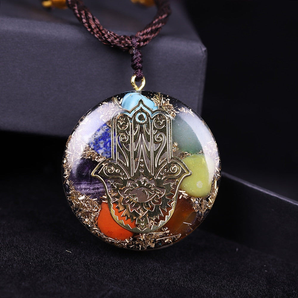 Hand Of Fatifa Orgonite Necklace