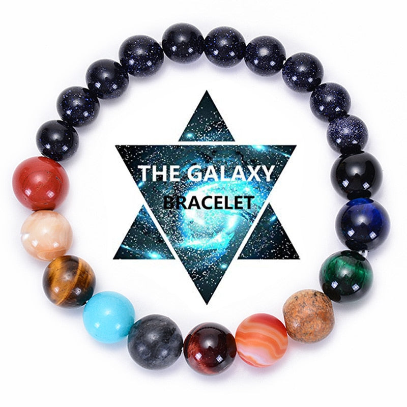 The Eight Planets Bracelets Natural Stone Beads Chakra Yoga Bracelet Universe Galaxy Solar System Bracelets for Men Women