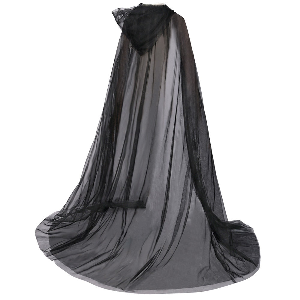 Gothic Women Mantle Hooded Cloak Fairy Elf Shawl Retro Wedding Party white Cape Medieval Witch Vampire Cosplay Cloak
