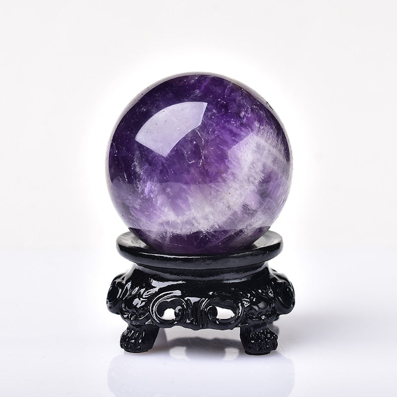 Natural Crystal Dream Amethyst Ball Polished Globe Massaging Ball Reiki Healing Stone Home Decoration Exquisite Collect Souvenir