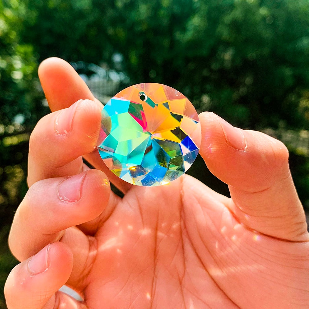 Premium Rainbow Crystal Hanging Faceted Prism Sun Catcher Chandelier Lighting Home Décor Decorations