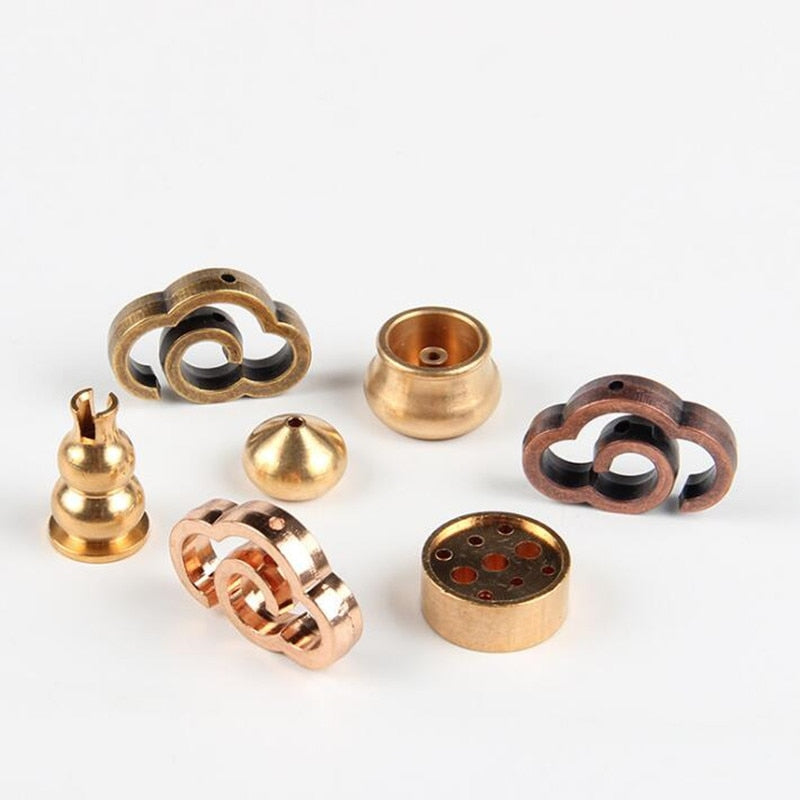 Elegant Natural Plain Wooden Incense Burner Stick Ash Catcher Brass Incense Holder Zen Buddhist Supplies