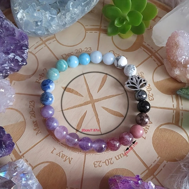 1pc/Anxiety Relief Affirmation Beaded Stretch Bracelet Healing Spiritual Bracelet Peace, Tranquility, Self-Love, Calm Jewelry