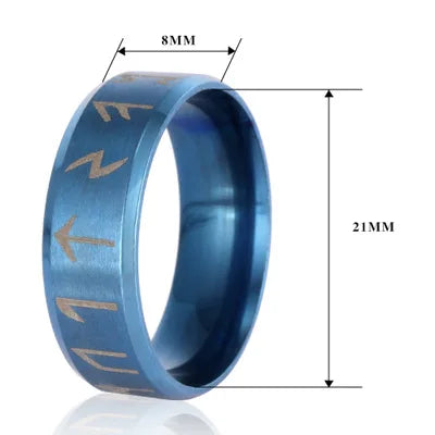 Stainless Steel Men's Viking Rune Ring with Elder Futhark Nordic Rune Rings Mythology Viking Jewelry Rings For Women Dropshippin