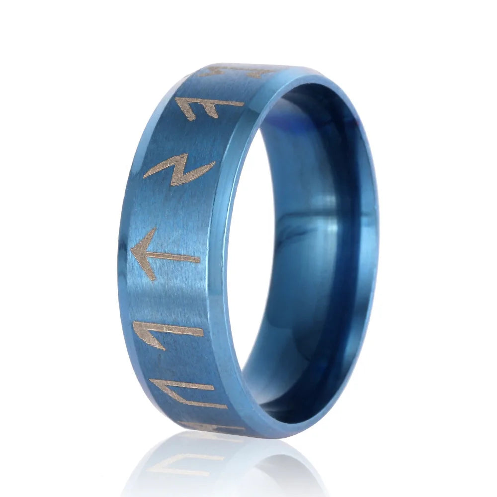 Stainless Steel Men's Viking Rune Ring with Elder Futhark Nordic Rune Rings Mythology Viking Jewelry Rings For Women Dropshippin