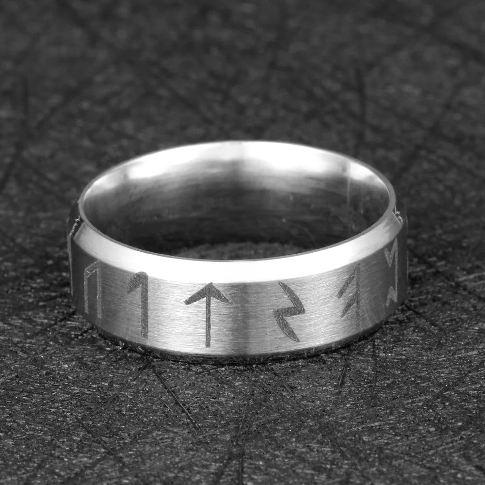 Stainless Steel Men's Viking Rune Ring with Elder Futhark Nordic Rune Rings Mythology Viking Jewelry Rings For Women Dropshippin