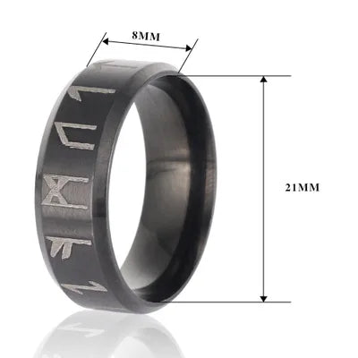 Stainless Steel Men's Viking Rune Ring with Elder Futhark Nordic Rune Rings Mythology Viking Jewelry Rings For Women Dropshippin