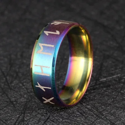 Stainless Steel Men's Viking Rune Ring with Elder Futhark Nordic Rune Rings Mythology Viking Jewelry Rings For Women Dropshippin