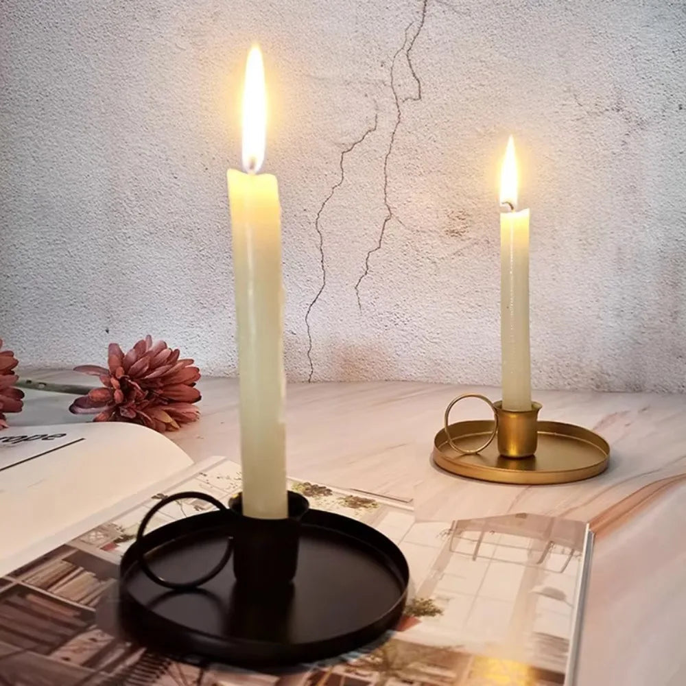Retro Candle Holder Metal with Handle