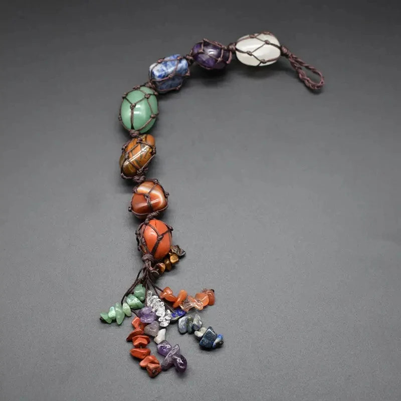 Handmade Healing Crystal Window Car Charm 7 Chakras Home Decoration Accessories Chakra Balancing Reiki Yoga Meditation Car Decor