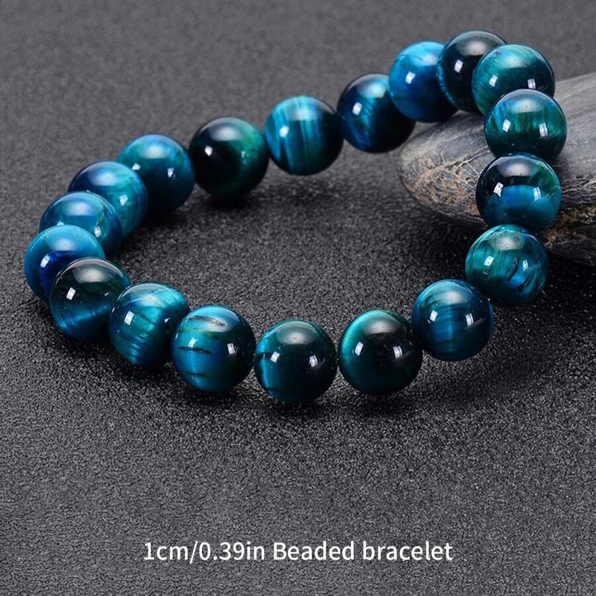 1 Minimalist bracelet made of 6/8/10mm blue tiger's eye stone beads, natural stone round bead bracelet
