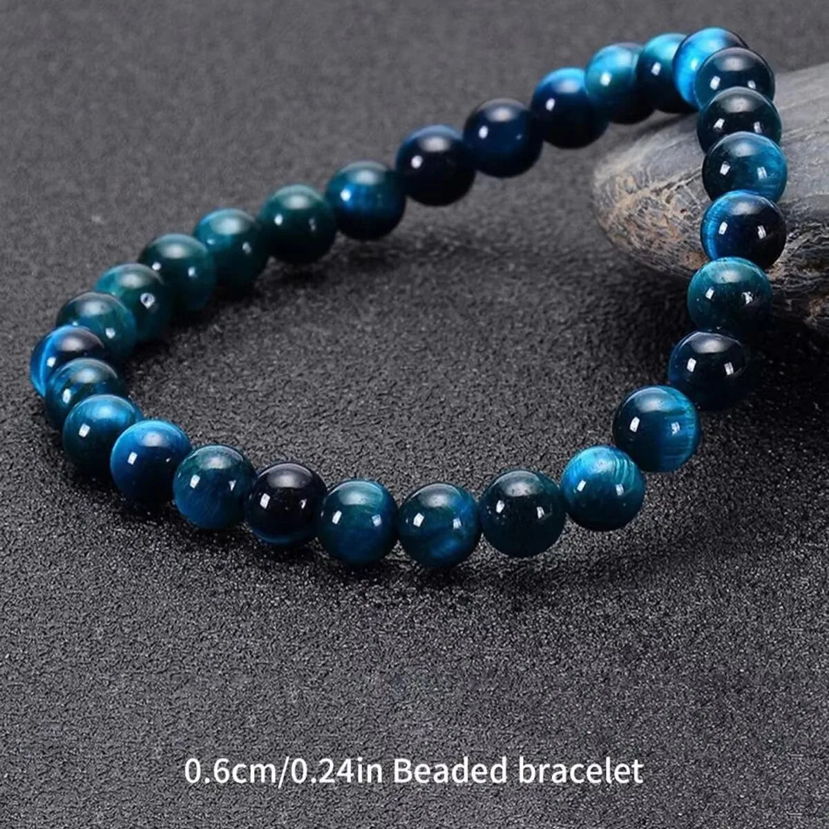 1 Minimalist bracelet made of 6/8/10mm blue tiger's eye stone beads, natural stone round bead bracelet
