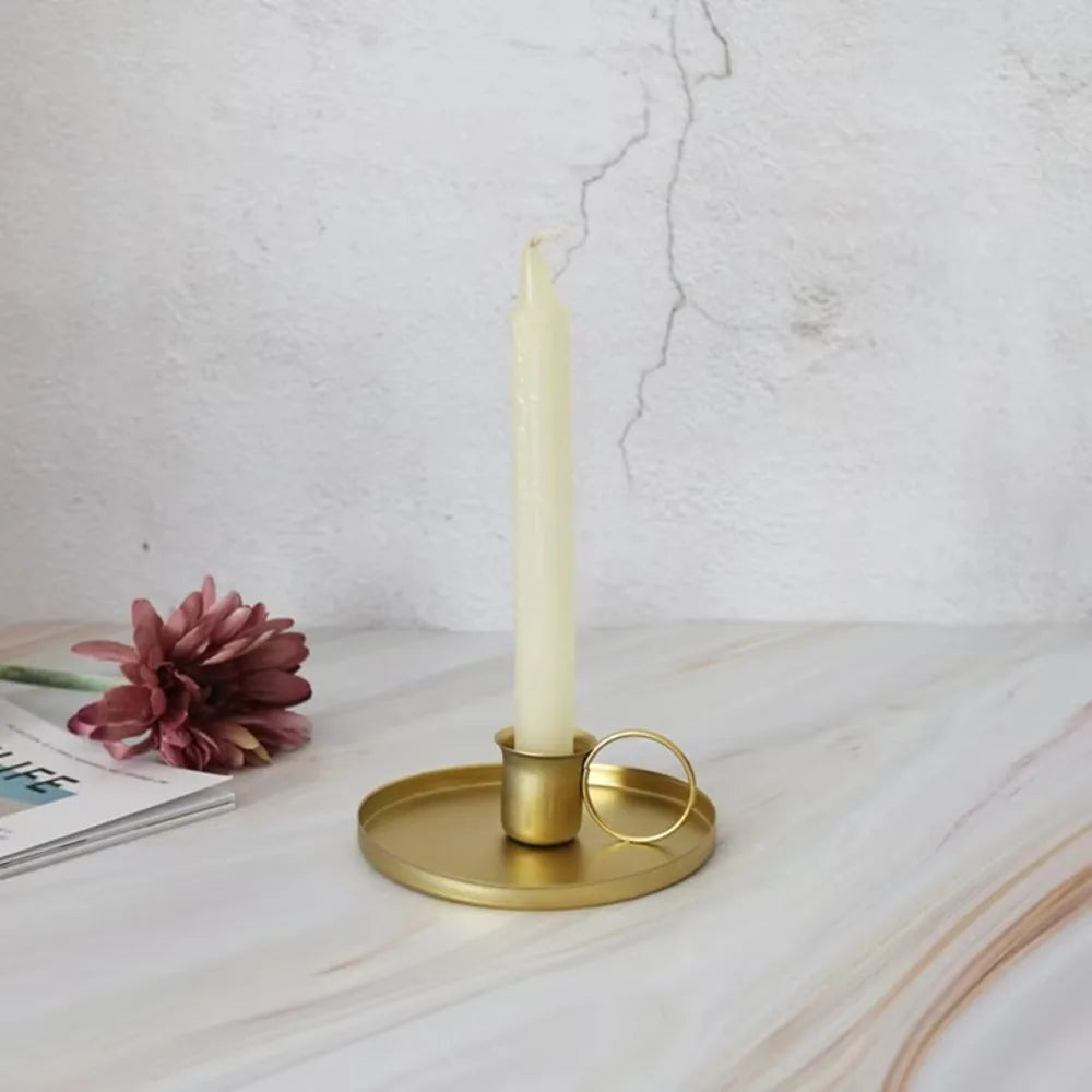 Retro Candle Holder Metal with Handle