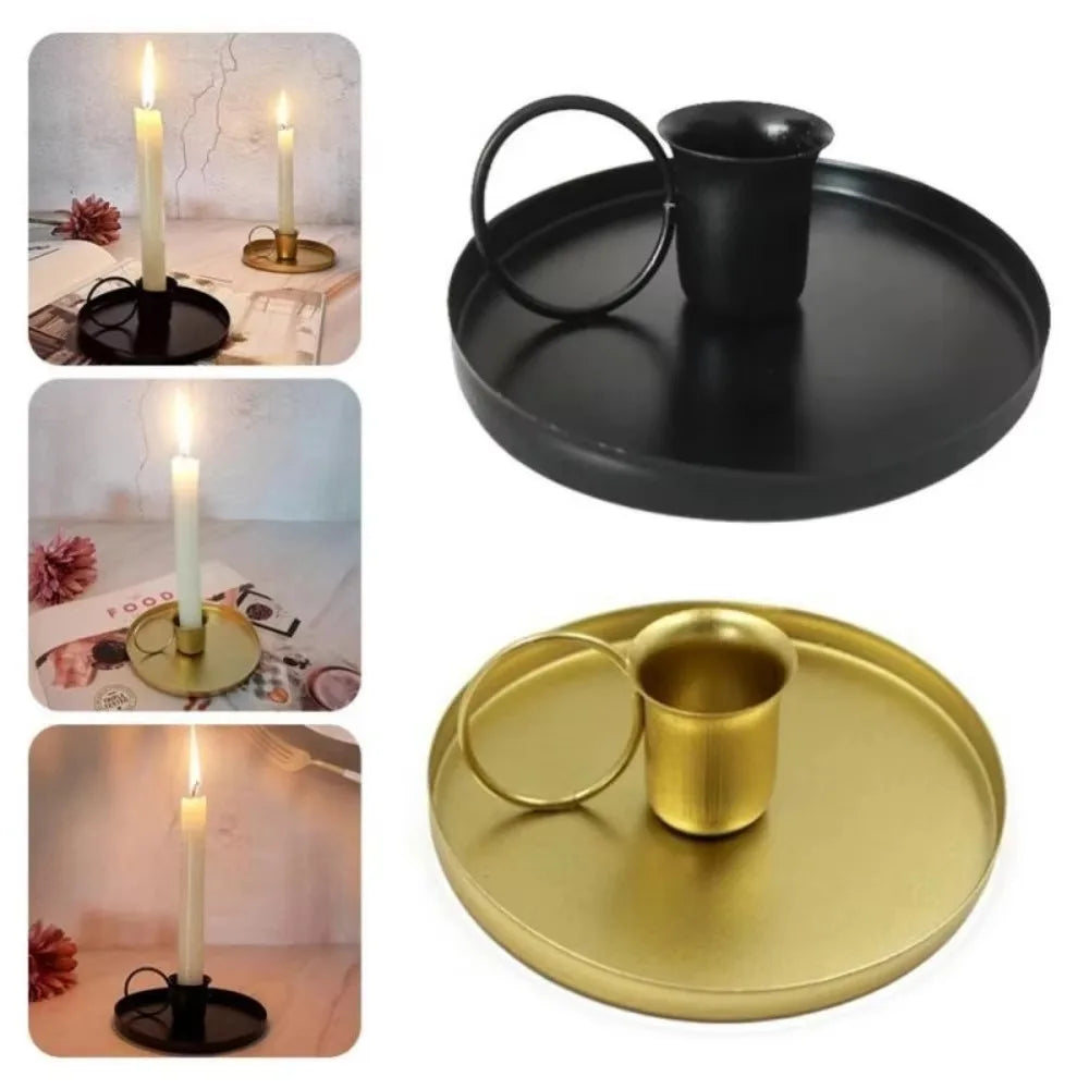 Retro Candle Holder Metal with Handle