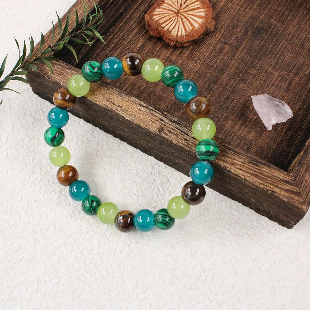 rich money bracelet women tiki Bohemian Natural stone Tiger eye stone bangles trendy Holiday Teacher's Day ladies jewellery