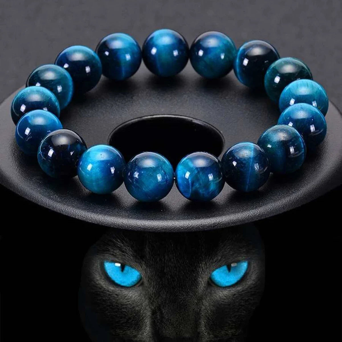 1 Minimalist bracelet made of 6/8/10mm blue tiger's eye stone beads, natural stone round bead bracelet