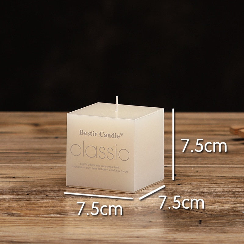 Elegant and Classic Ivory White Candle Cylindrical Romantic Smokeless Candle Home Decoration