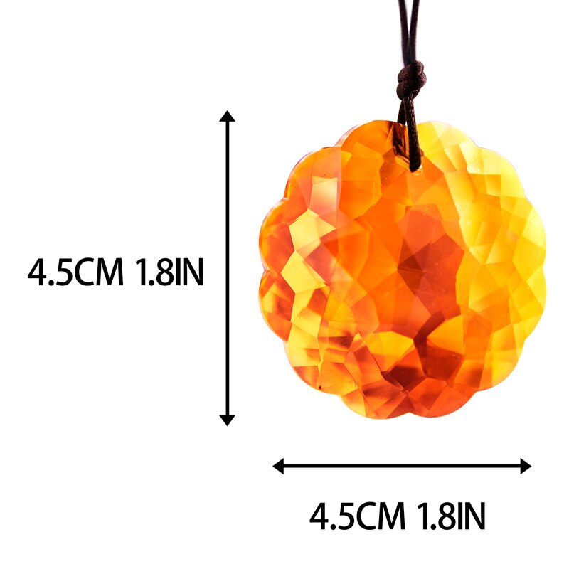 H&D 45mm Mandala Shaped Crystal Prism SunCatcher Rainbow Maker Window Hanging Ornament Chandelier DIY Parts Home Decor (Orange)