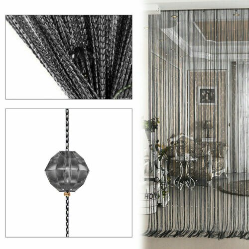 Crystal Beads Tassel Silk String Bead Curtain Door Divider Drape Sheer Panel Curtains