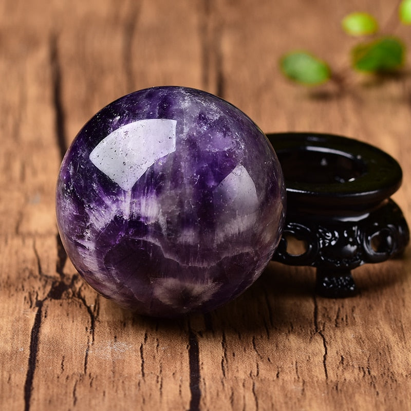 Natural Crystal Dream Amethyst Ball Polished Globe Massaging Ball Reiki Healing Stone Home Decoration Exquisite Collect Souvenir