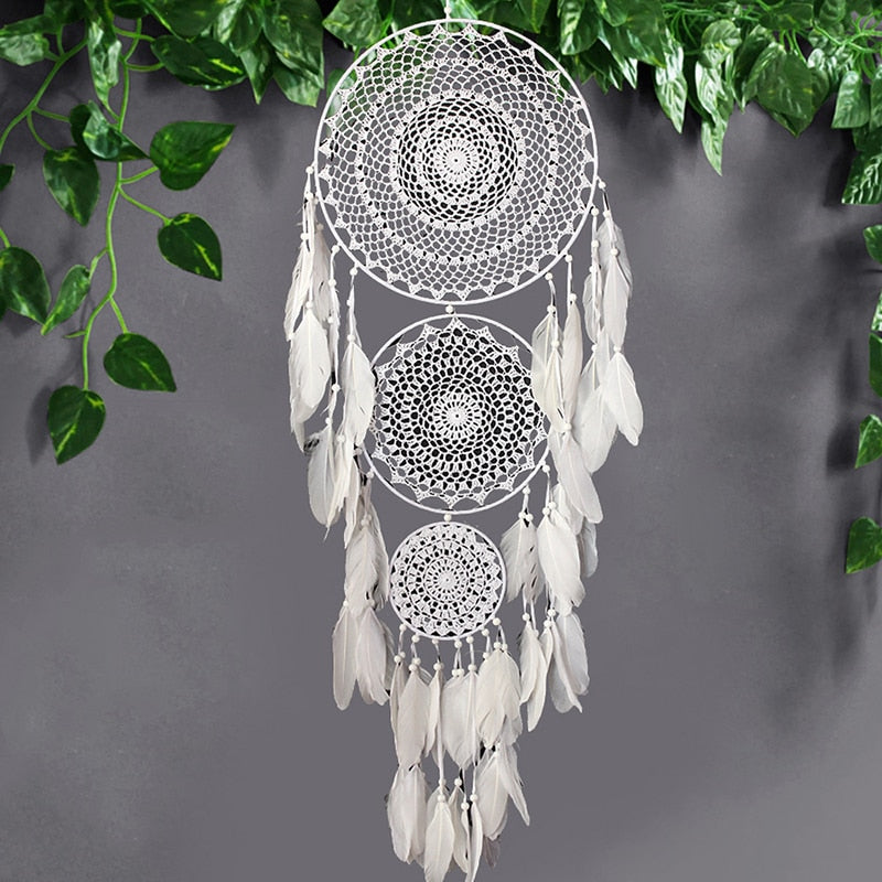 Large Boho Decor Dream Catcher Nordic White Black Macrame