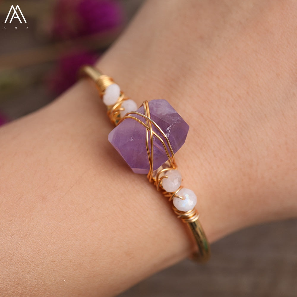 Natural Fluorite Stone Adjustable Bangles