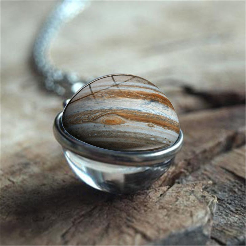 Galaxy Nebula Planet Necklace with the Universe Solar System, Moon, Earth, Sun,  Unisex