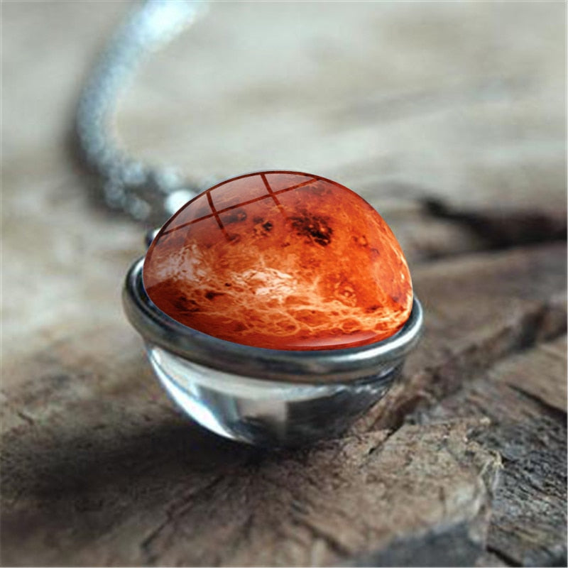 Galaxy Nebula Planet Necklace with the Universe Solar System, Moon, Earth, Sun,  Unisex