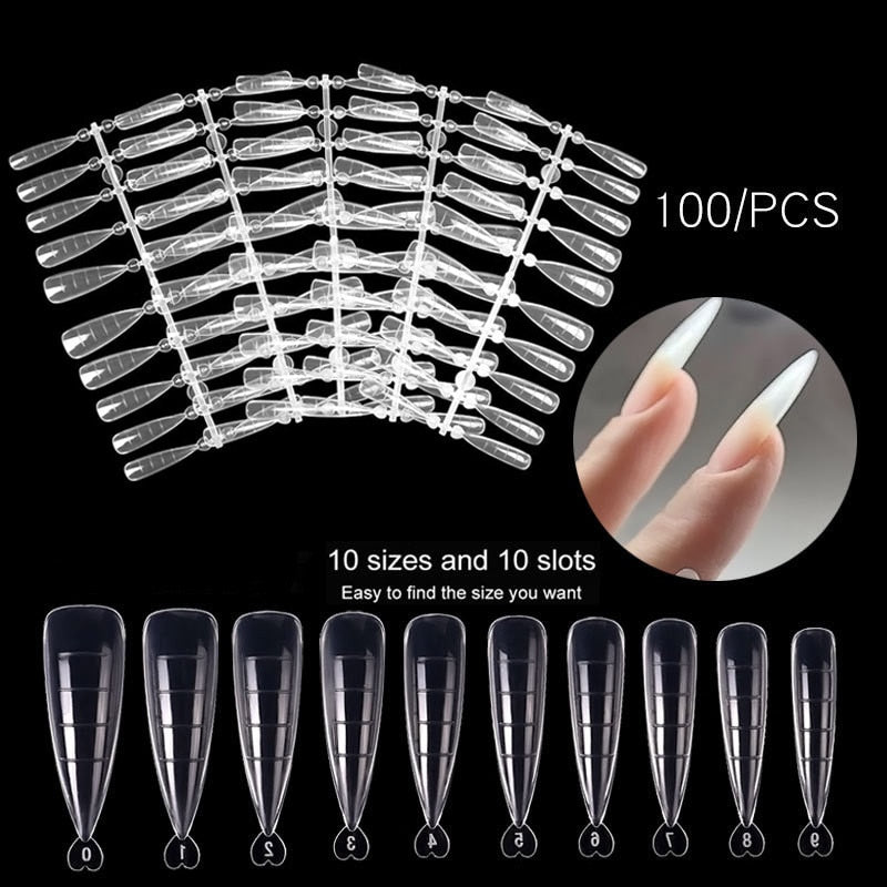 100 Pcs Poly Nail Gel Quick Building Mold Tips Nail