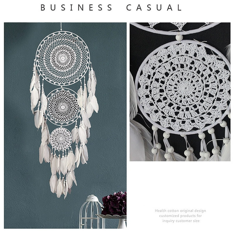 Large Boho Decor Dream Catcher Nordic White Black Macrame