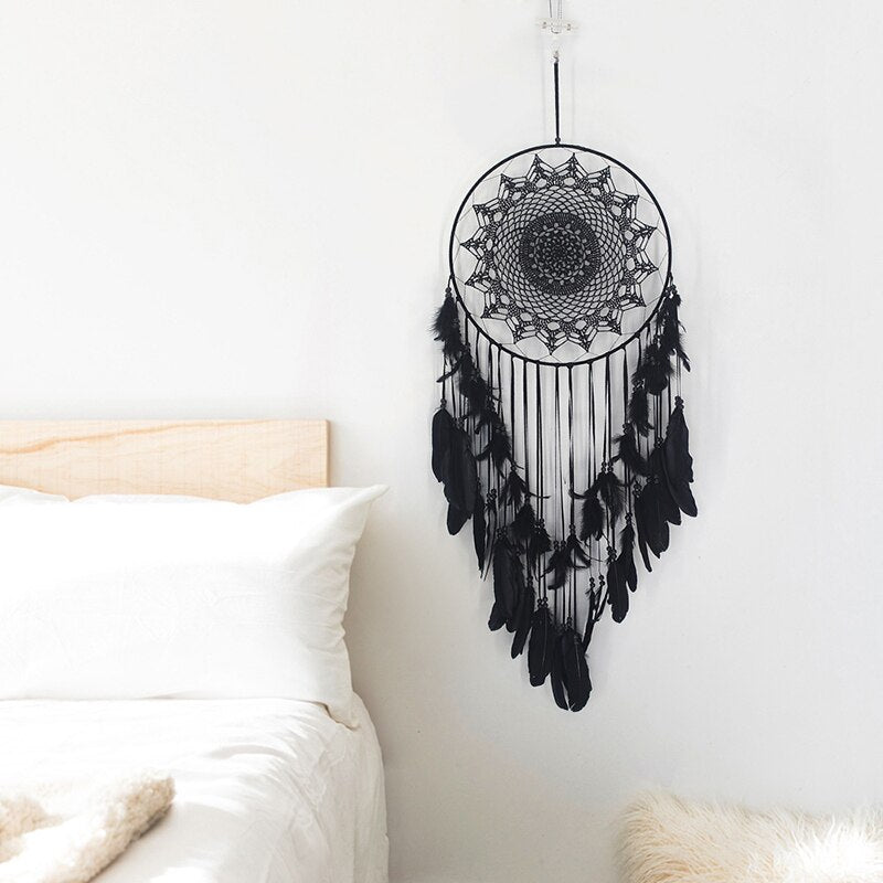 Large Boho Decor Dream Catcher Nordic White Black Macrame