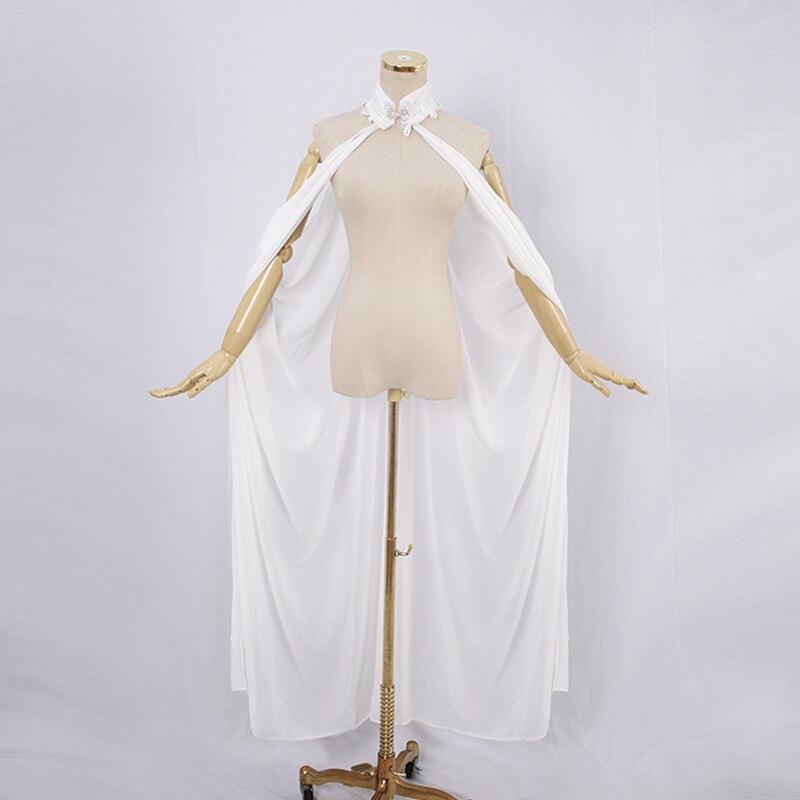 Gothic Women Mantle Hooded Cloak Fairy Elf Shawl Retro Wedding Party white Cape Medieval Witch Vampire Cosplay Cloak