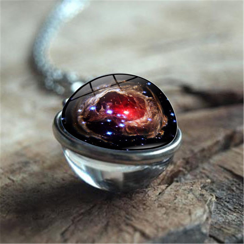 Galaxy Nebula Planet Necklace with the Universe Solar System, Moon, Earth, Sun,  Unisex