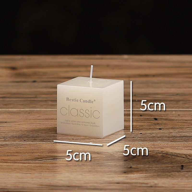 Elegant and Classic Ivory White Candle Cylindrical Romantic Smokeless Candle Home Decoration