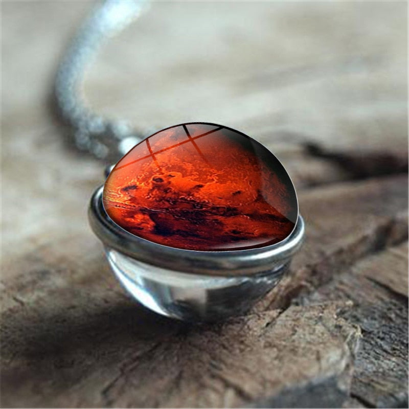 Galaxy Nebula Planet Necklace with the Universe Solar System, Moon, Earth, Sun,  Unisex