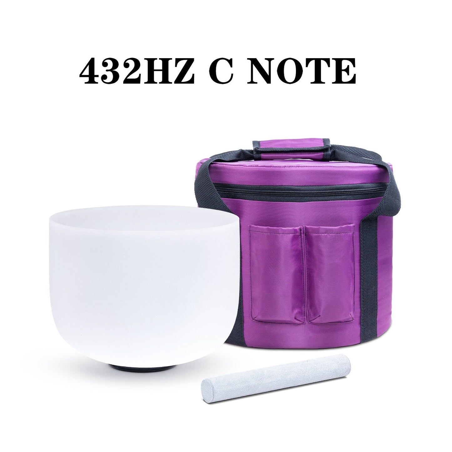 8 Inch 432hz/440hz Frosted Quartz Crystal Singing Bowl With Free Carrying Case Chakra