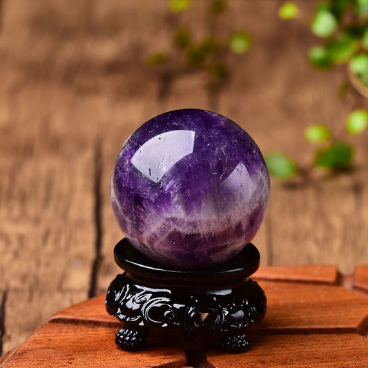 Natural Crystal Dream Amethyst Ball Polished Globe Massaging Ball Reiki Healing Stone Home Decoration Exquisite Collect Souvenir