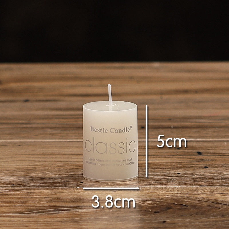 Elegant and Classic Ivory White Candle Cylindrical Romantic Smokeless Candle Home Decoration