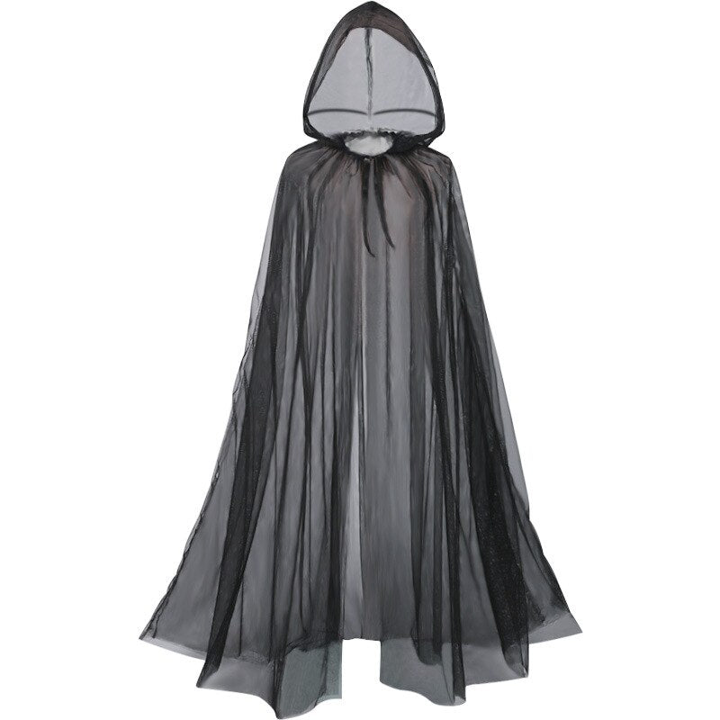 Gothic Women Mantle Hooded Cloak Fairy Elf Shawl Retro Wedding Party white Cape Medieval Witch Vampire Cosplay Cloak