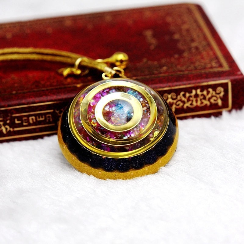 Orgonite Energy Reiki Stone Necklace Pendant Good Luck Bringer, Help Love Feelings Necklace Mysterious Harajuku Chakra Jewelry