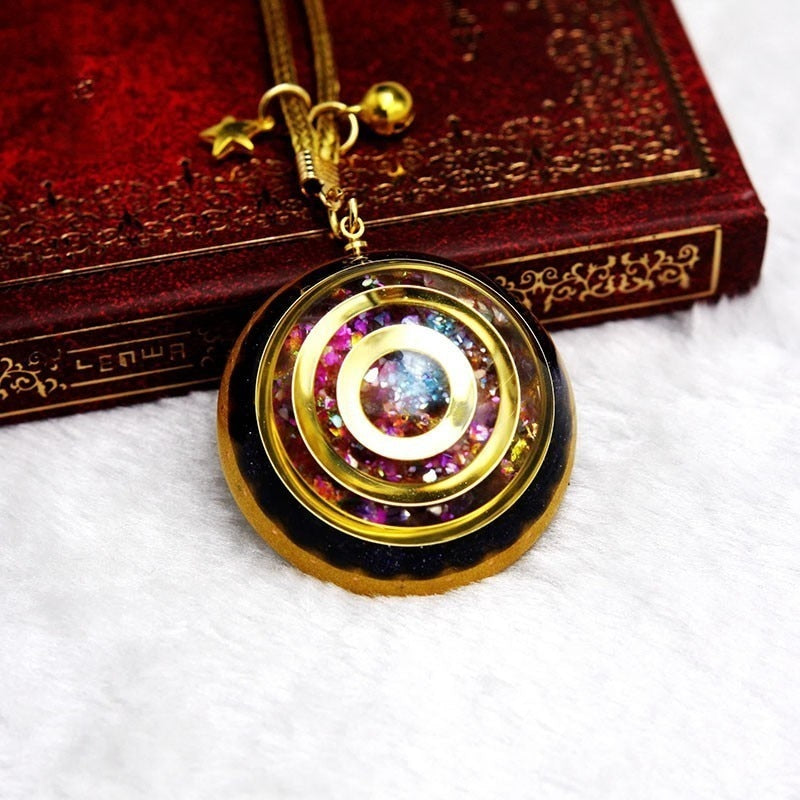 Orgonite Energy Reiki Stone Necklace Pendant Good Luck Bringer, Help Love Feelings Necklace Mysterious Harajuku Chakra Jewelry
