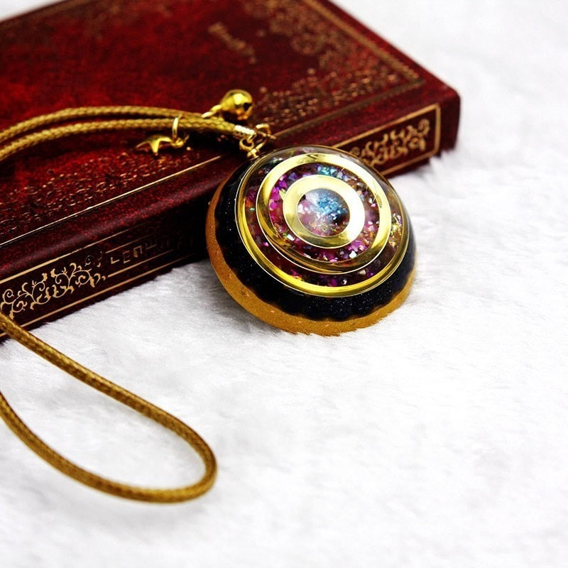 Orgonite Energy Reiki Stone Necklace Pendant Good Luck Bringer, Help Love Feelings Necklace Mysterious Harajuku Chakra Jewelry