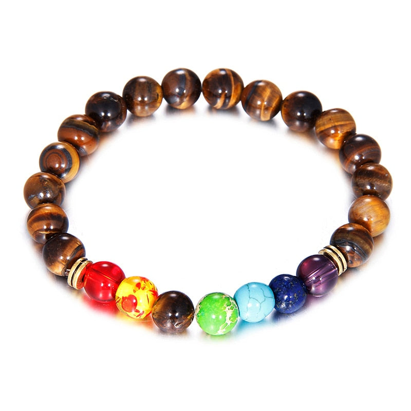 7 Chakra Bracelet Healing Heart Charm Bracelets Women Men Natural Stone Bracelet Reiki Yoga Jewelry