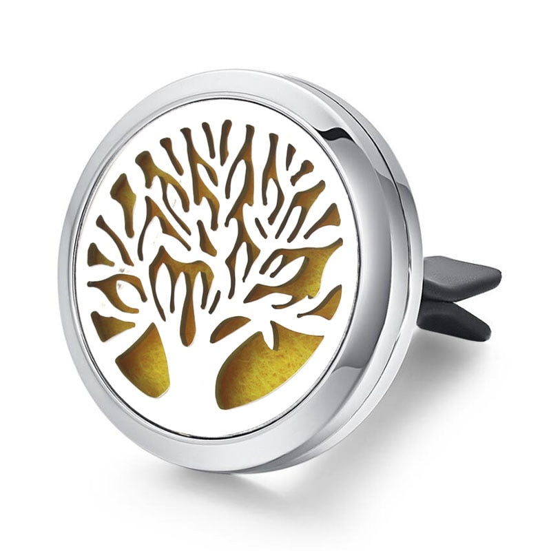 Tree of Life Stainless Steel Car Air Freshener Perfume Essential Oil Diffuser Locket