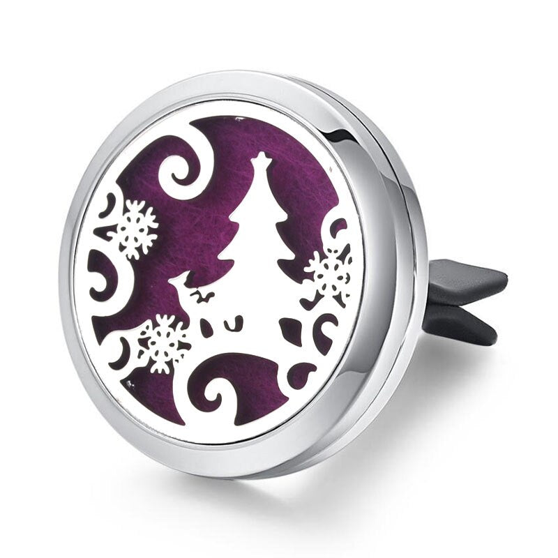 Tree of Life Stainless Steel Car Air Freshener Perfume Essential Oil Diffuser Locket