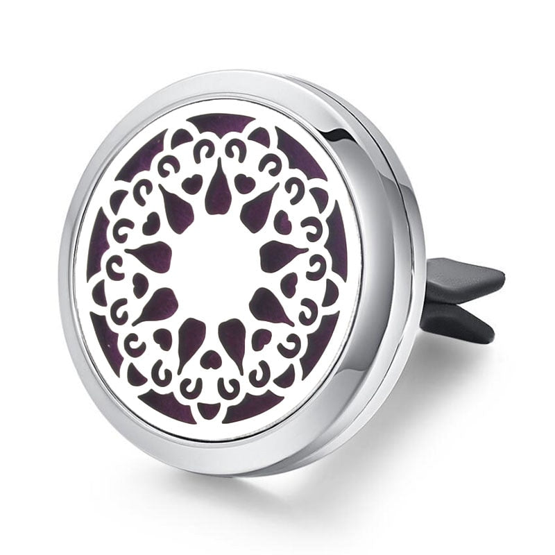 Tree of Life Stainless Steel Car Air Freshener Perfume Essential Oil Diffuser Locket