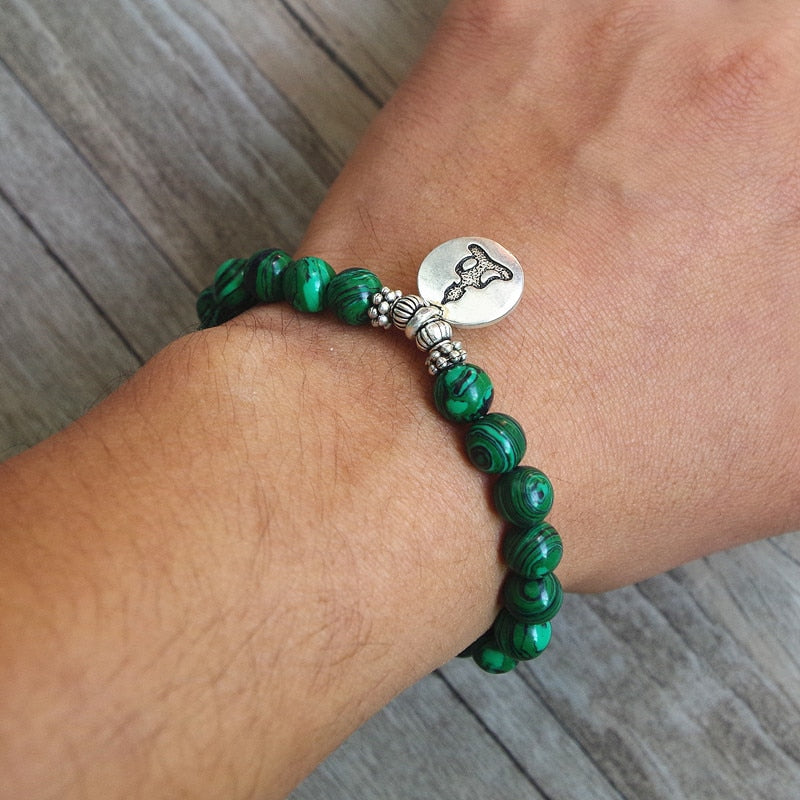 Handmade Malachite Beaded Bracelet